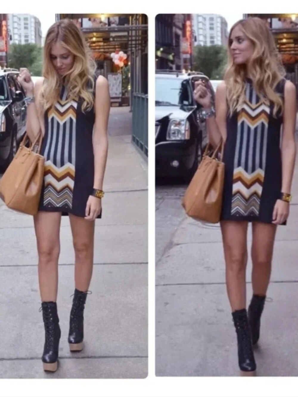 Missoni Sleeveless Knit Dress Chevron Panel Womens S Black Artsy Retro 90s Y2K